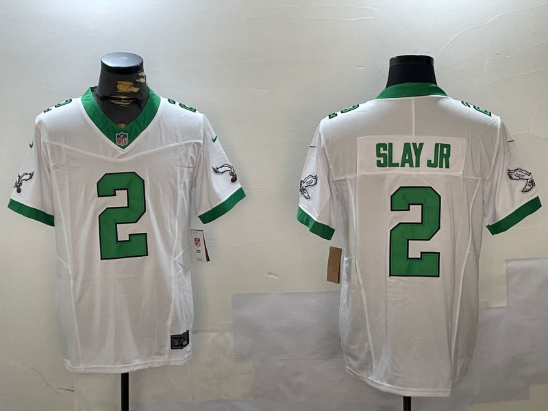 Men Philadelphia Eagles #2 Slay jr White Three generation 2024 Nike Limited NFL Jersey style 1->dallas cowboys->NFL Jersey